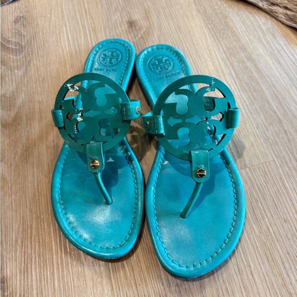 Tory Burch Teal Miller Sandals